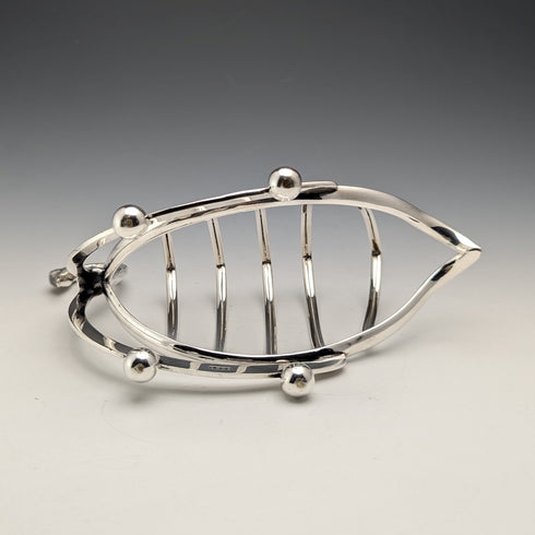 British Vintage Silver Plated Swan Toast Rack